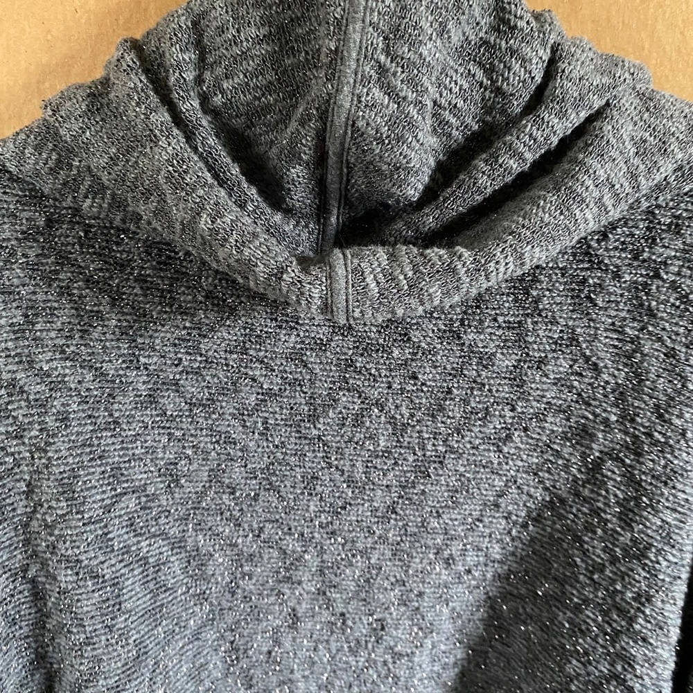 Anthropologie Saturday Sunday Metallic Glitter Hooded Cardigan Size M/L - Picture 4 of 6